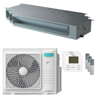 condizionatore hisense canalizzabile adt trial split 12000+18000+18000 btu inverter a++  unità esterna 10 kw 