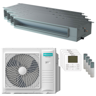 condizionatore hisense canalizzabile adt quadri split 9000+9000+9000+18000 btu inverter a++  unità esterna 10 kw 