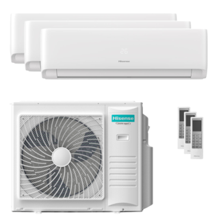 condizionatore hisense ecosense trial split 7000+18000+18000 btu inverter a++ wifi unità esterna 10 kw 