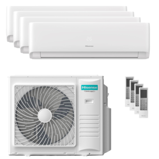 condizionatore hisense ecosense quadri split 7000+7000+18000+18000 btu inverter a++ wifi unità esterna 10 kw 