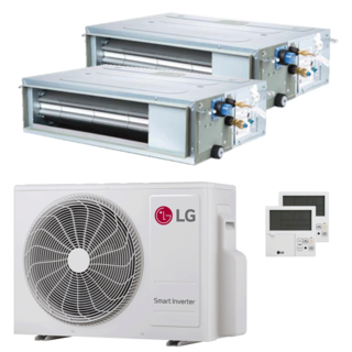 condizionatore lg canalizzabile cl dual split 12000+18000 btu inverter a+++  unità esterna 6.15 kw 