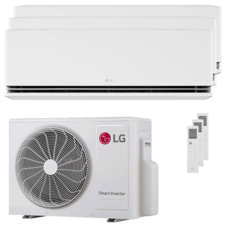 condizionatore lg dualcool deluxe ai trial split 9000+9000+12000 btu inverter a+++ wifi unità esterna 5.3 kw 