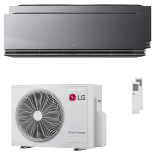 condizionatore lg artcool mirror ai dual split 9000+9000 btu inverter a+++ wifi unità esterna 4.1 kw 