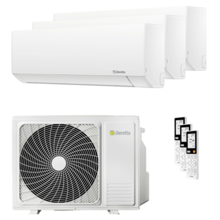 condizionatore beretta breva e trial split 9000+9000+9000 btu inverter a++  unità esterna 5.5 kw 