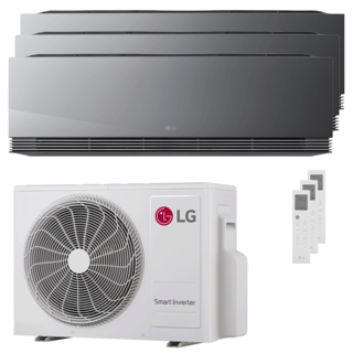 condizionatore lg artcool mirror ai trial split 9000+9000+12000 btu inverter a+++ wifi unità esterna 5.3 kw 