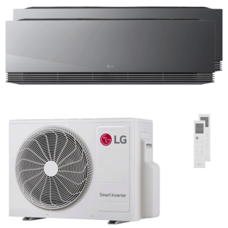 condizionatore lg artcool mirror ai dual split 12000+18000 btu inverter a+++ wifi unità esterna 5.3 kw 