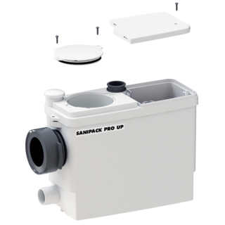 trituratore wc sfa sanipack pro up - ad incasso per wc sospeso, wc filo parete, lavabo, bidet, doccia