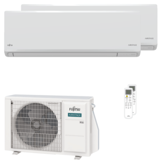 condizionatore fujitsu serie kn wifi dual split 9000+9000 btu inverter a+++ wifi unità esterna 4 kw 