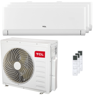 condizionatore tcl breezein p5 trial split 12000+12000+18000 btu inverter a++ wifi unità esterna 9.4 kw 