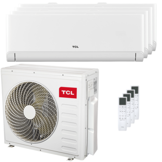 condizionatore tcl breezein p5 quadri split 9000+9000+12000+12000 btu inverter a++ wifi unità esterna 9.4 kw 