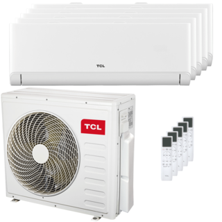 condizionatore tcl breezein p5 penta split 9000+9000+9000+9000+18000 btu inverter a++ wifi unità esterna 12.2 kw 