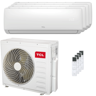 condizionatore tcl elite f2 quadri split 9000+9000+9000+9000 btu inverter a++ wifi unità esterna 9.4 kw 