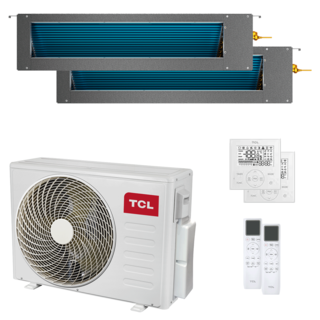 condizionatore tcl canalizzabile serie d dual split 12000+18000 btu inverter a++ wifi unità esterna 7.9 kw 