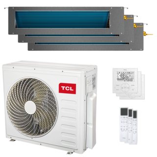condizionatore tcl canalizzabile serie d trial split 12000+12000+18000 btu inverter a++ wifi unità esterna 9.4 kw 