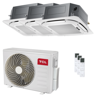 condizionatore tcl cassetta 4 vie serie s trial split 9000+9000+12000 btu inverter a++ wifi unità esterna 7.9 kw 