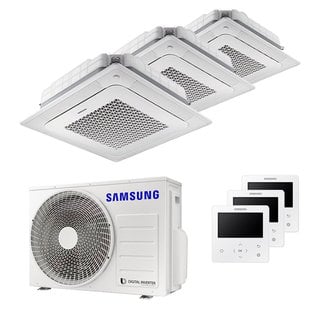 condizionatore samsung cassetta windfree 4 vie trial split 7000+7000+12000 btu inverter a+++ unità esterna 5,2 kw