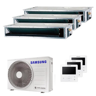 condizionatore samsung canalizzato trial split 9000+9000+9000 btu inverter a+++ unità esterna 5,2 kw