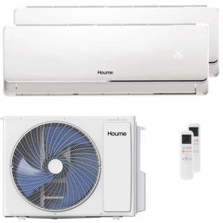 condizionatore houme elèa flow dual split 9000+12000 btu r32 inverter a++ wifi unità esterna 5,3 kw