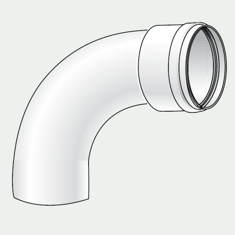 curva per tubo 90° ø 60 mm m/f (bianco)