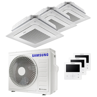 condizionatore samsung cassetta windfree 4 vie trial split 9000+9000+12000 btu inverter a++ unità esterna 6,8 kw