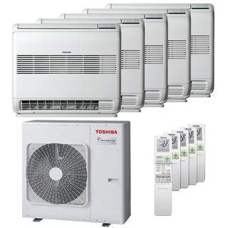 condizionatore toshiba console j2 penta split 9000+9000+12000+12000+12000 btu inverter a++ unità esterna 10,0 kw