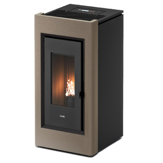 stufa a pellet cadel prince plus 11 kw light bronze ad aria canalizzata con wi-fi